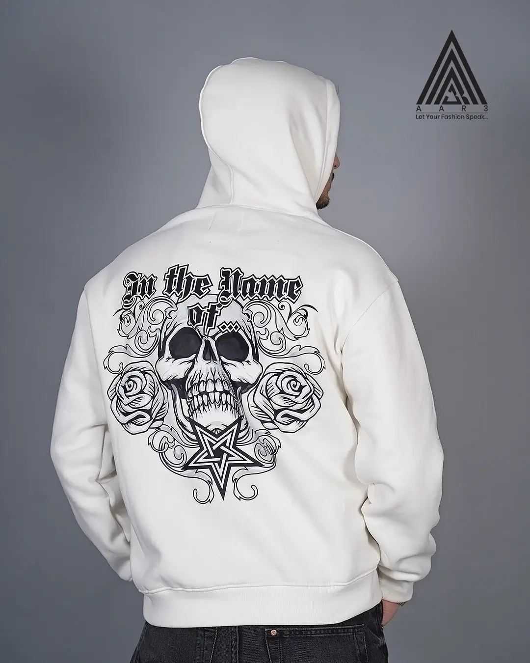 Grunge Skull Print Pullover