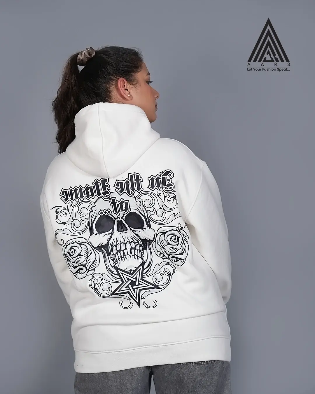 Grunge Skull Print Women's Pullover
